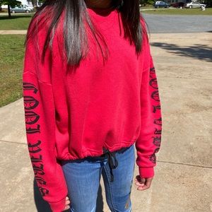 Cool Vibes Red cropped crew neck